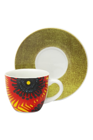 Juego de café de porcelana Afrika Chic - 6 personas