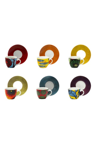 Juego de café de porcelana Afrika Chic - 6 personas