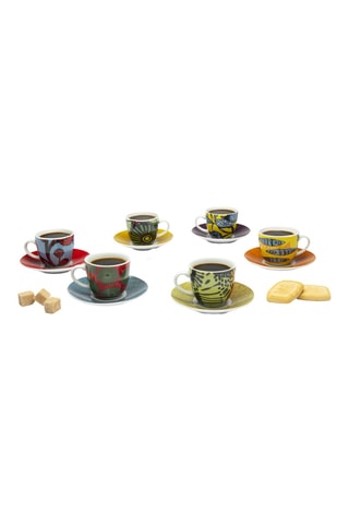 Juego de café de porcelana Afrika Chic - 6 personas