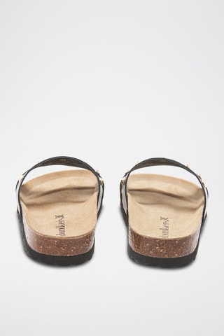 Ciabatte in pelle - Nero, beige e marrone