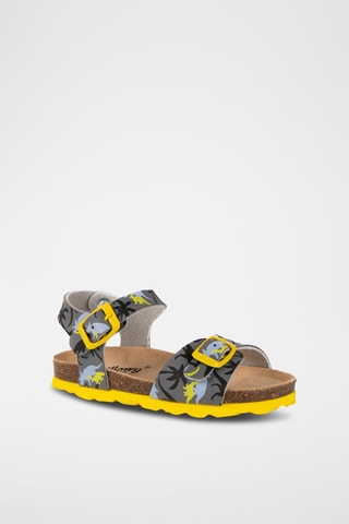 Sandali Rosso - Nero, giallo e grigio