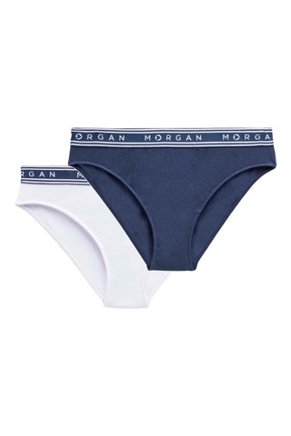 2 culottes Ines Bleu marine et blanc