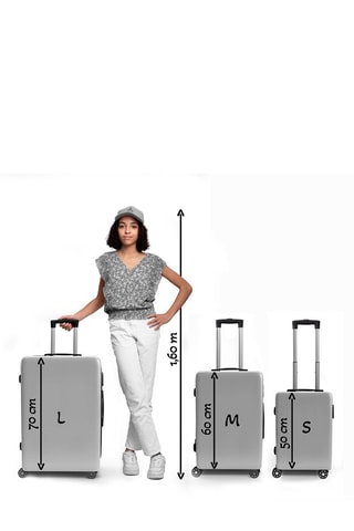 Juego de 3 maletas Madeleine (S/M/L)  - 50/60/70 cm - Negro y marrón