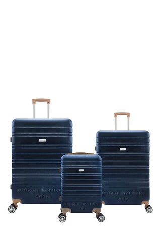 Juego de 3 maletas Madeleine (S/M/L)  - 50/60/70 cm - Azul y marrón
