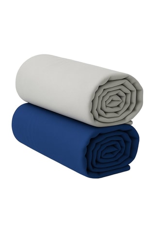 2 draps-housses - Bleu et gris clair