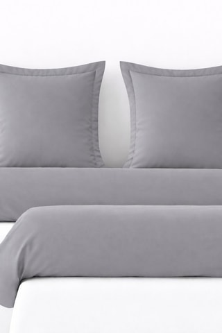 2 taies de traversin et 2 taies d'oreiller en coton 57 fils/cm² - Gris clair