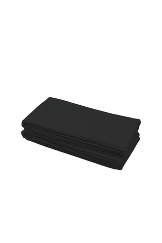 2 draps plats en coton 57 fils/cm² - Noir et gris foncé