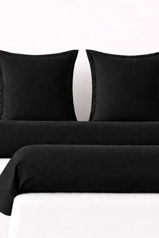 2 taies de traversin et 2 taies d'oreiller en coton 57 fils/cm² - Noir