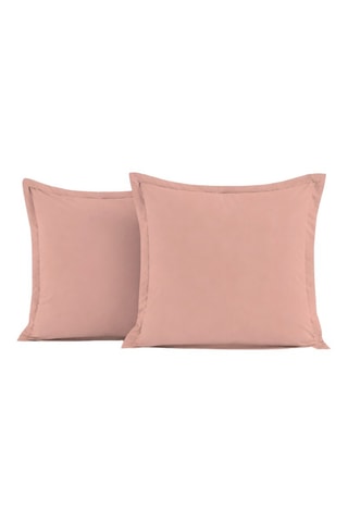 2 taies de traversin et 2 taies d'oreiller en coton 57 fils/cm² - Rose