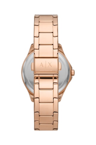 Montre à quartz en acier et cristaux Lady Hampton - Doré rose