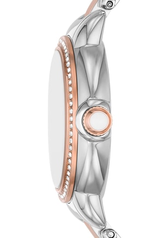 Montre à quartz en acier - Argenté et doré rose