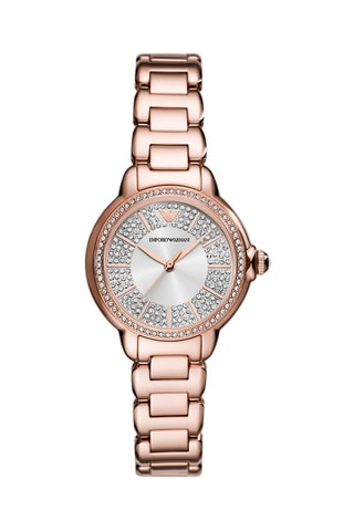 Montre à quartz en acier - Doré rose et argenté