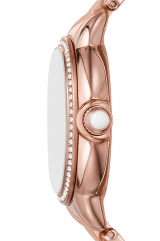Montre à quartz en acier - Doré rose et argenté