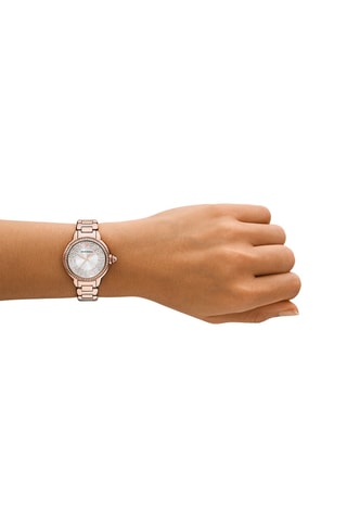 Montre à quartz en acier - Doré rose et argenté