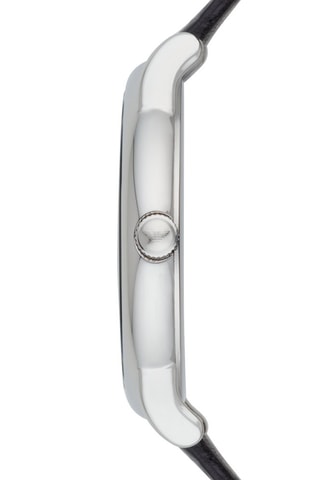 Montre à quartz en cuir - Noir et argenté
