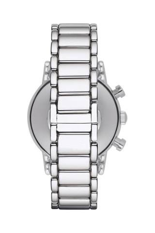 Montre à quartz en acier femme - Chronographe - Argenté et noir