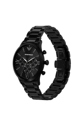 Montre à quartz en acier - Chronographe - Noir