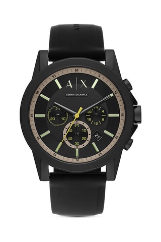 Montre à quartz en silicone - Chronographe - Noir et doré