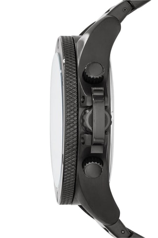 Montre à quartz en acier - Chronographe - Noir et doré