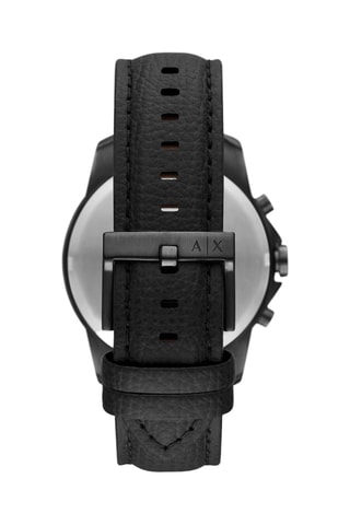 Montre à quartz en cuir - Chronographe - Noir