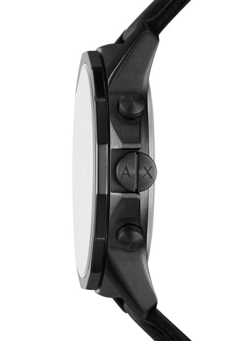 Montre à quartz en cuir - Chronographe - Noir