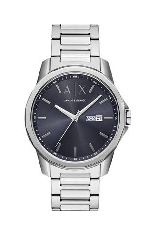 Montre à quartz en acier - Argenté et noir