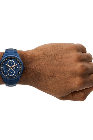 Montre à quartz en métal - Bleu