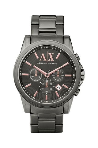 Montre à quartz en acier - Chronographe - Gris