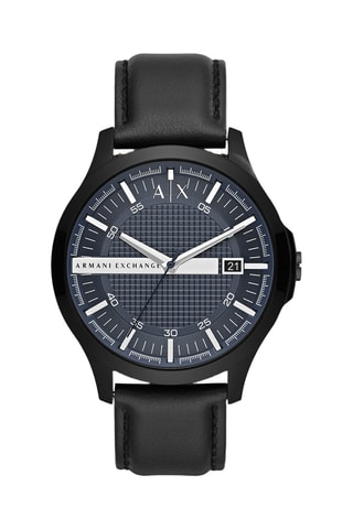 Montre à quartz en cuir - Noir