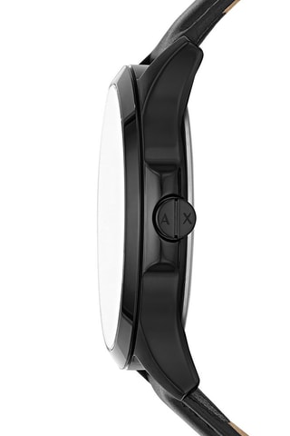 Montre à quartz en cuir - Noir