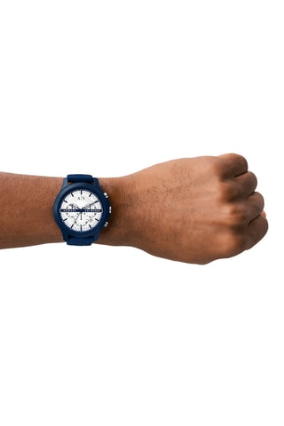 Montre à quartz en silicone - Chronographe - Bleu et blanc