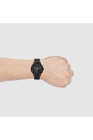 Montre à quartz en acier - Noir