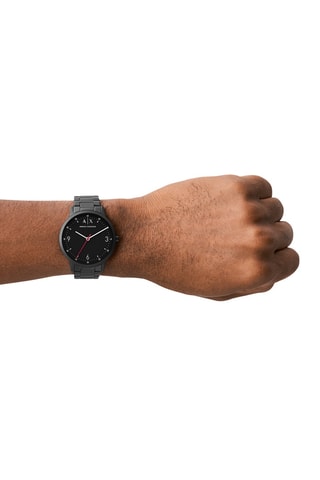 Montre à quartz en acier - Noir