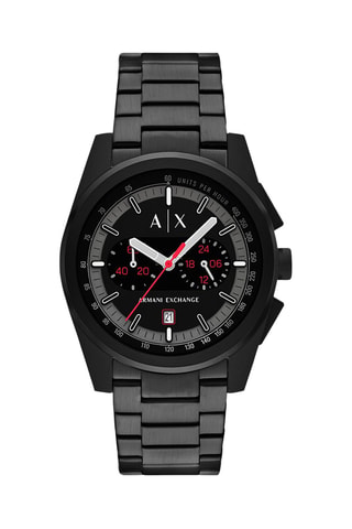Montre à quartz en acier - Chronographe - Noir
