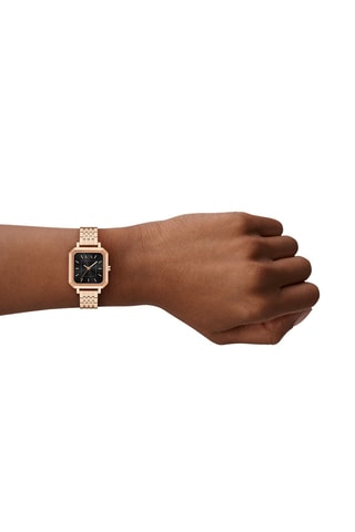 Montre à quartz en acier - Doré rose