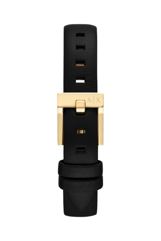 Montre à quartz en cuir - Noir et doré
