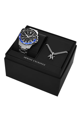 Coffret montre à quartz et collier en acier
