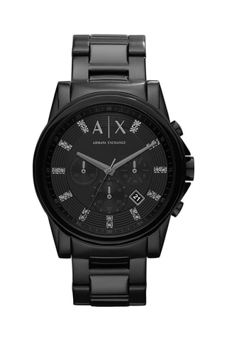 Montre à quartz en acier - Chronographe - Noir