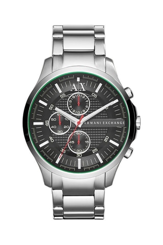 Montre à quartz en acier - Chronographe - Argenté et noir