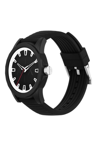 Montre à quartz en caoutchouc - Noir et blanc