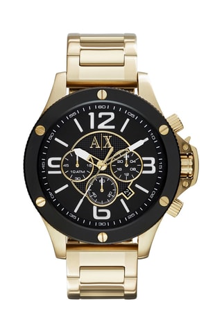 Montre à quartz en acier Wellworn homme - Chronographe - Doré et noir - Armani Exchange