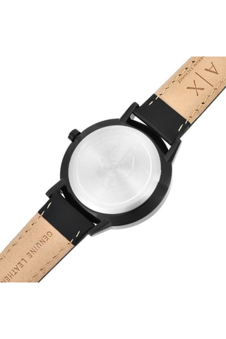 Montre à quartz en cuir 
Noir