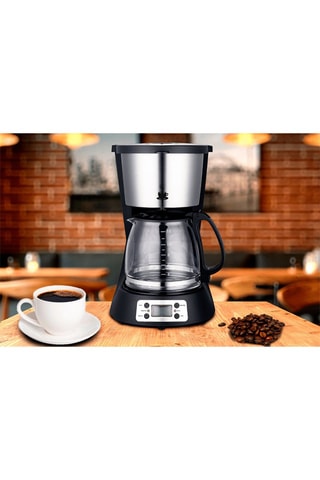 Cafetière - 1,5 l - 1000 W - Argenté et noir