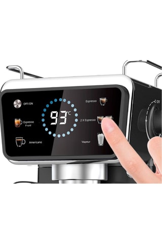 Cafetière expresso digitale - 1,5 l - 1350 W - Argenté et noir