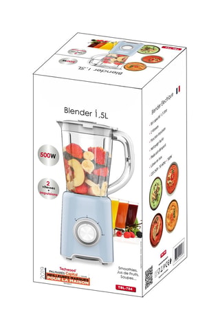 Blender - 1,5 l - 500 W - 2 vitesses - Bleu