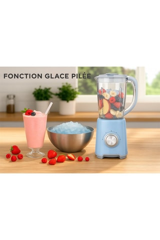 Blender - 1,5 l - 500 W - 2 vitesses - Bleu