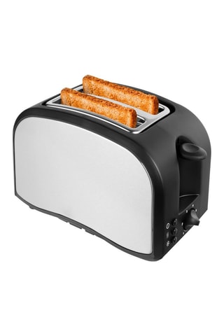 Grille-pain - 800 W - 2 fentes - Argenté et noir