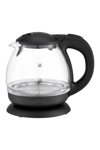 Bouilloire sans fil en verre - 1 l - 1350-1650 W - Noir