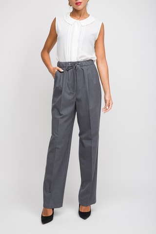 Pantalon taille haute - Gris foncé - Gris