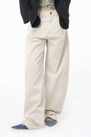 Jean taille haute - Beige - Beige